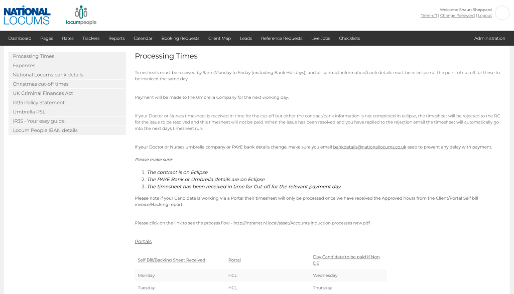Recruitment Agency Intranet
